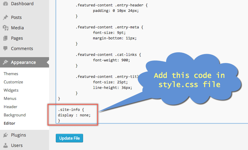 remove powered by wordpress image 1