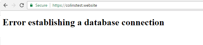 error establishing database connection