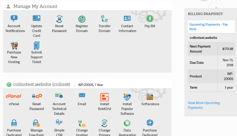 Account Management Panel
