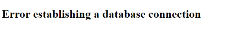 error establishing a database connection