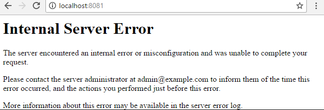 internal server error