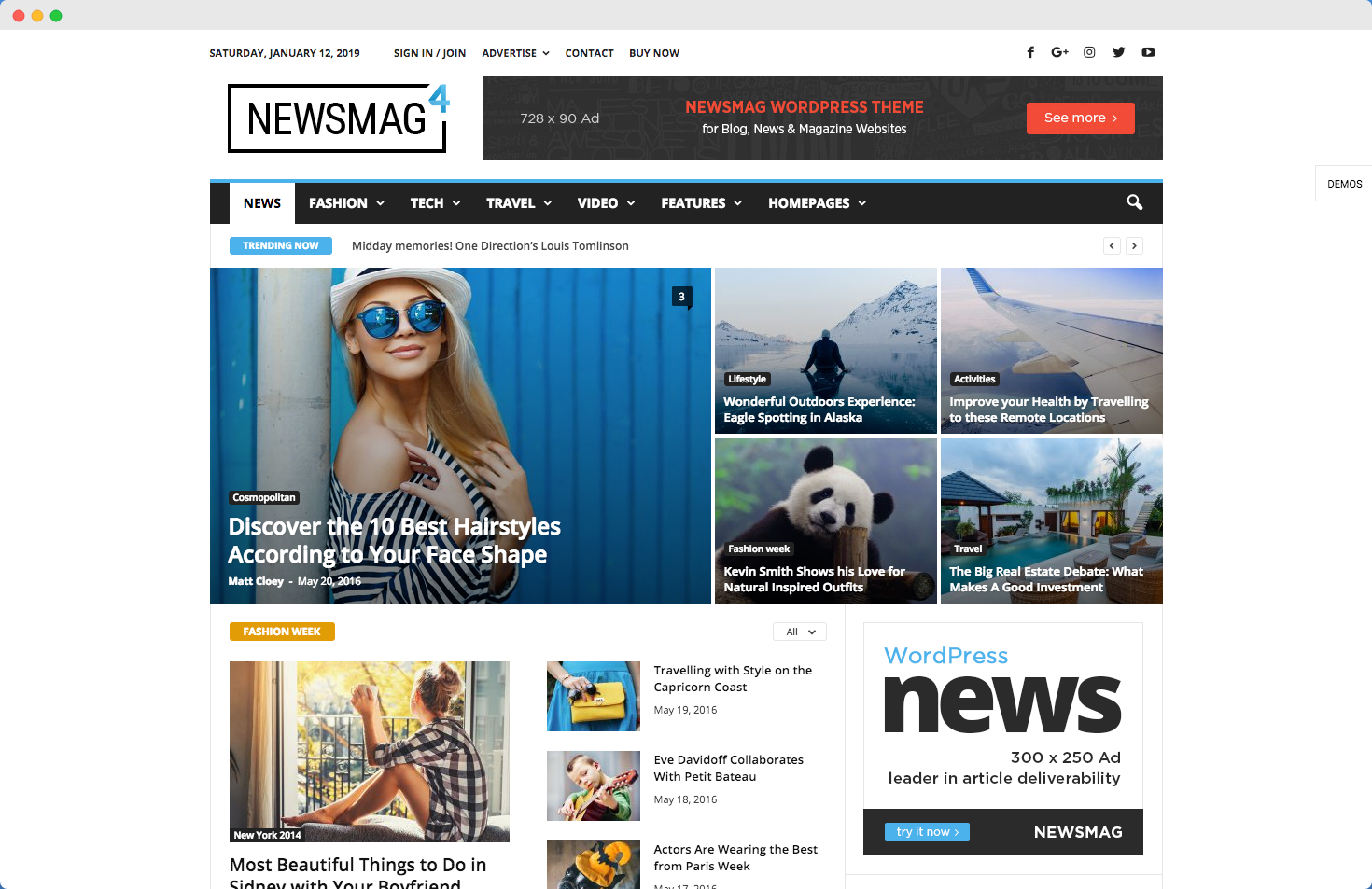 newsmag theme demo