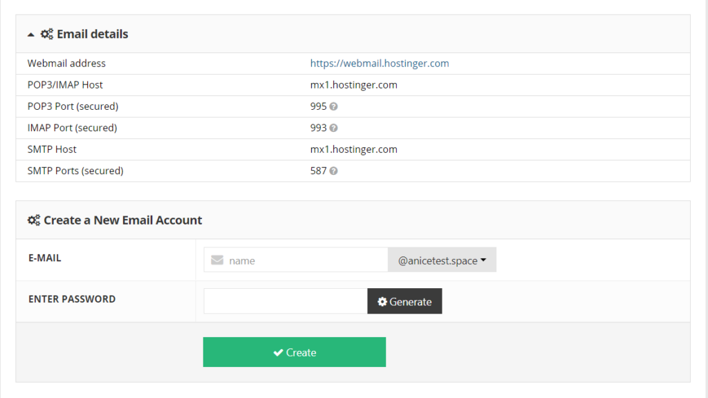 hostinger email accounts