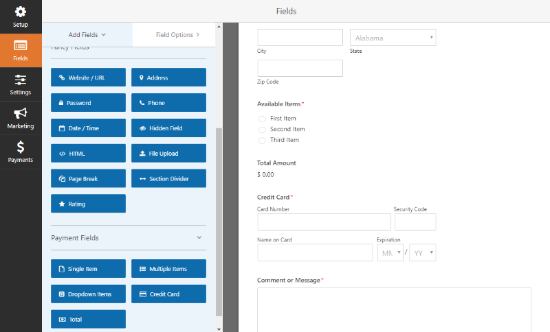 premium form fields