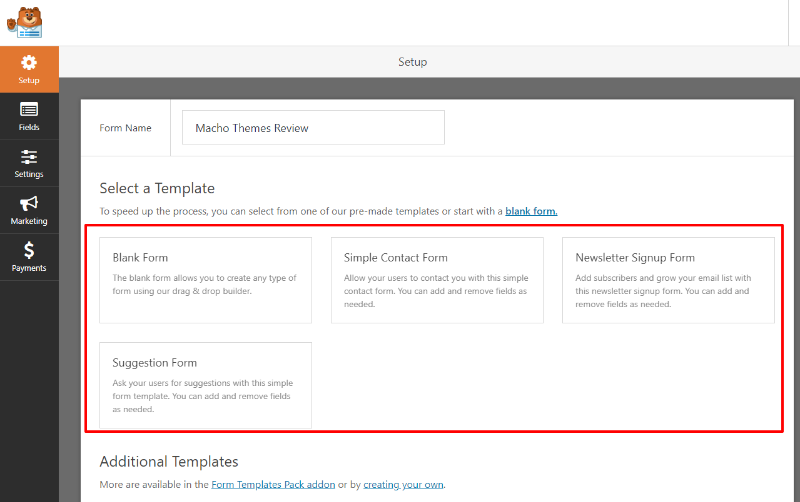 form templates