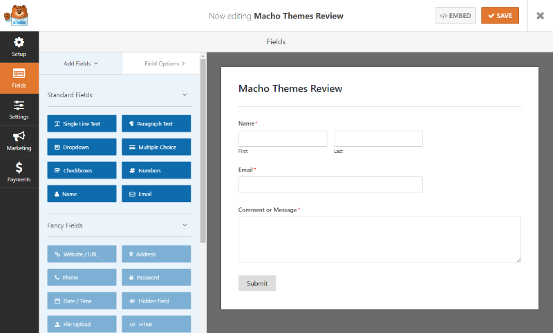 WPForms form builder
