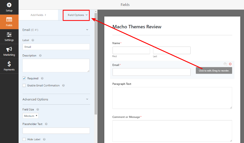 editing form fields