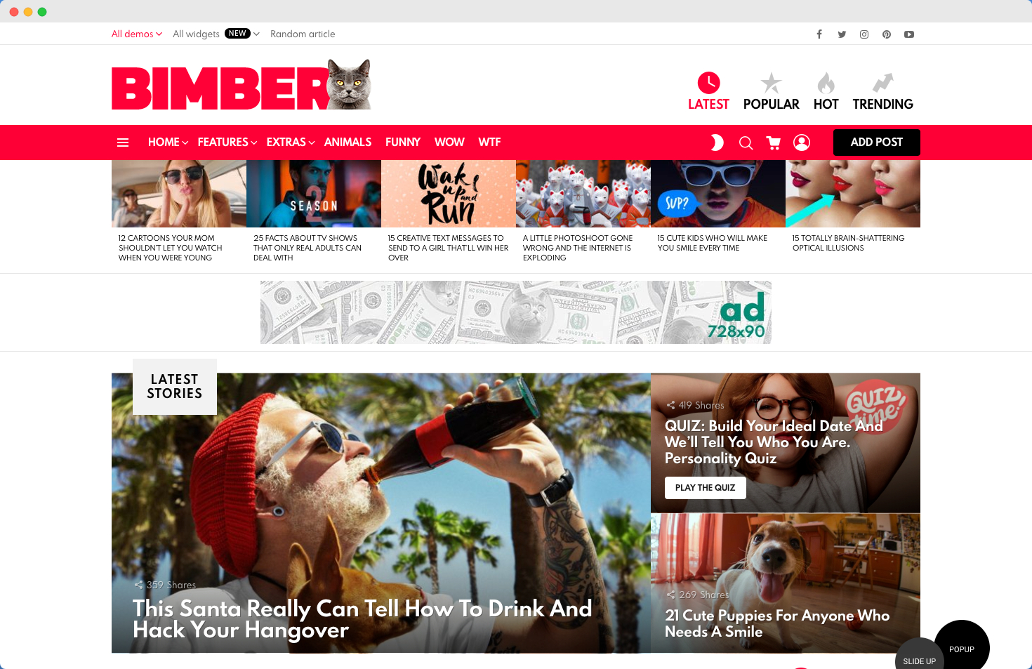 bimber theme demo