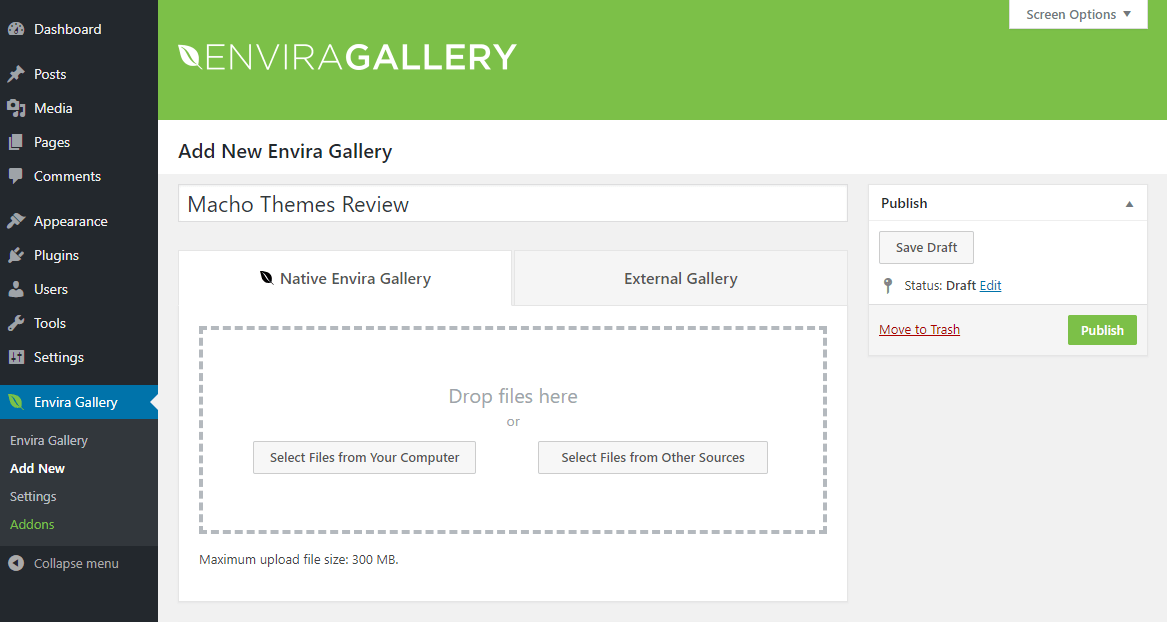 Create new gallery