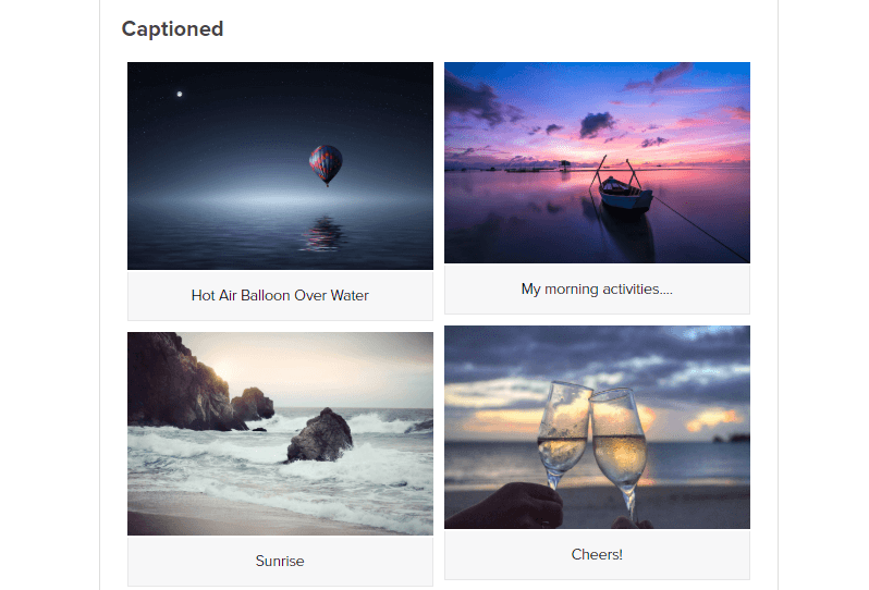 Gallery captions