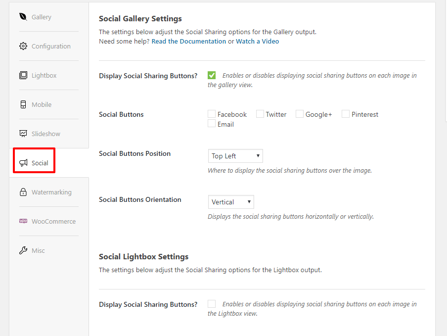 Social share buttons