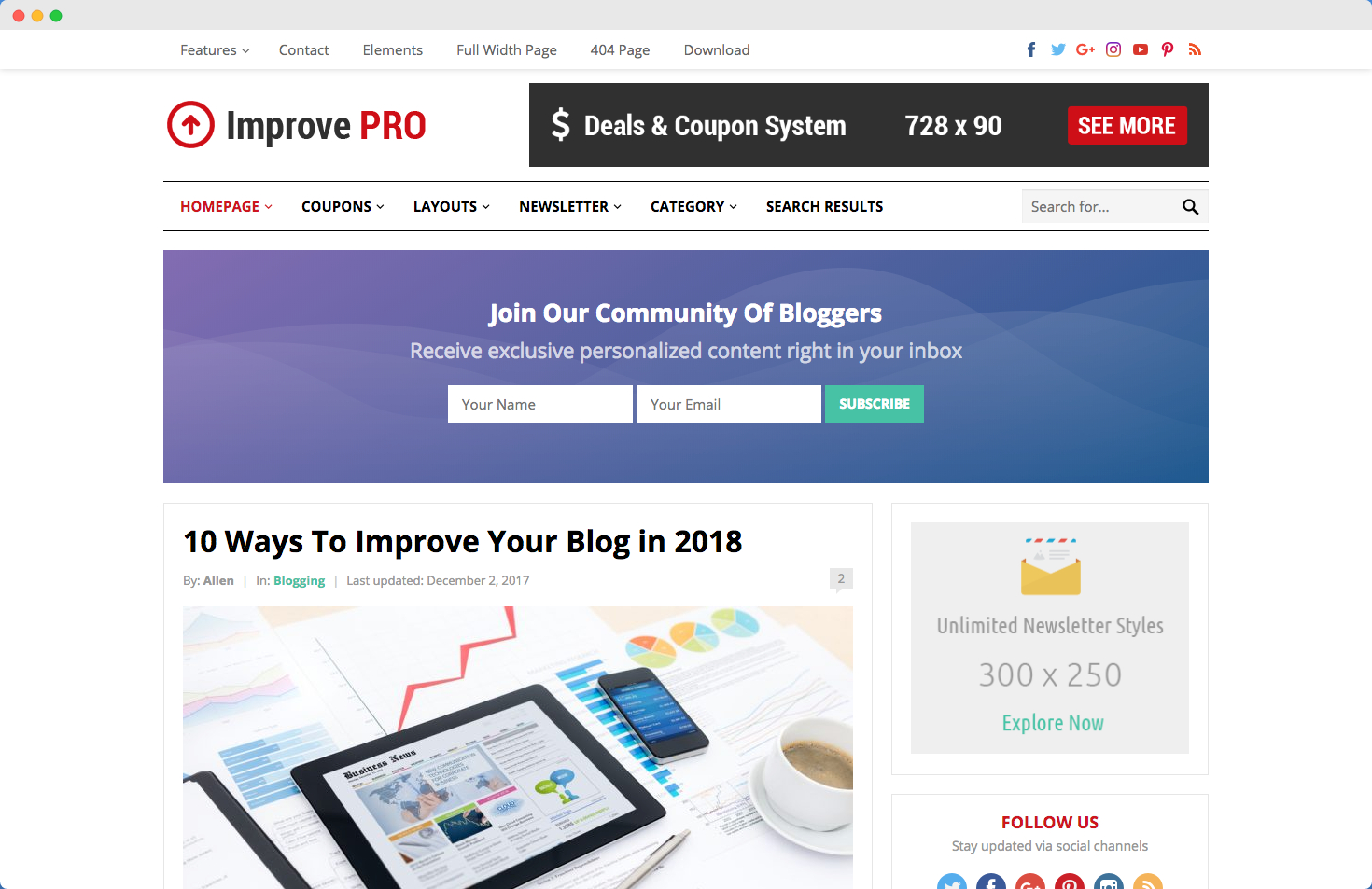 improve theme demo