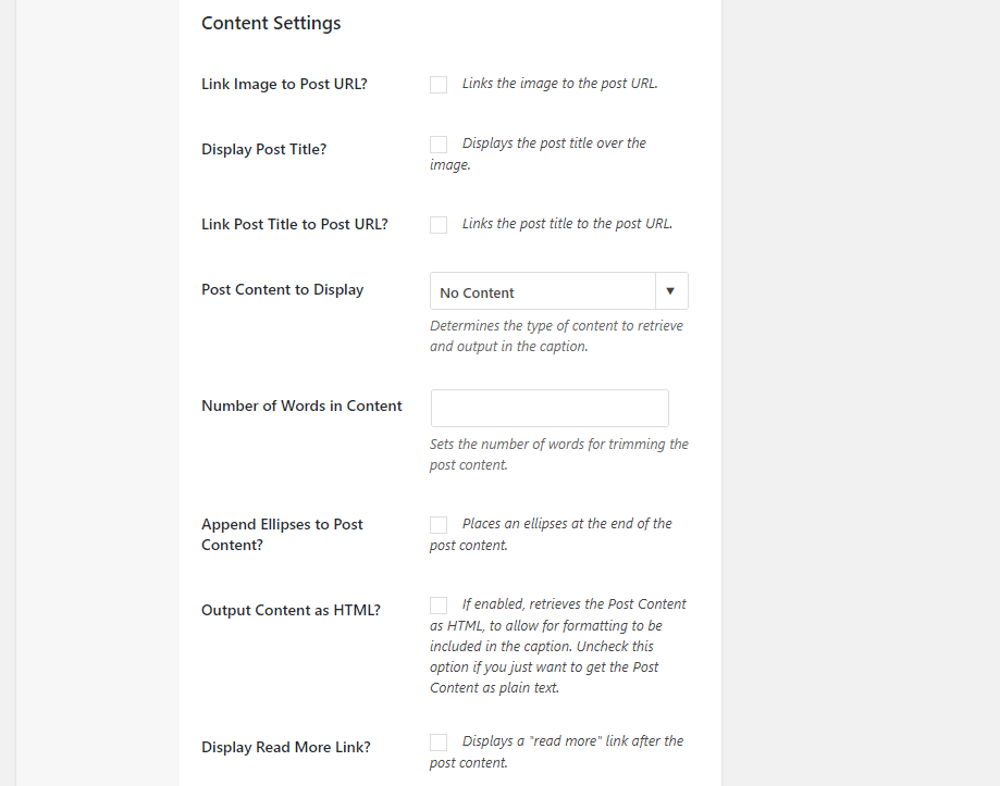 Content settings