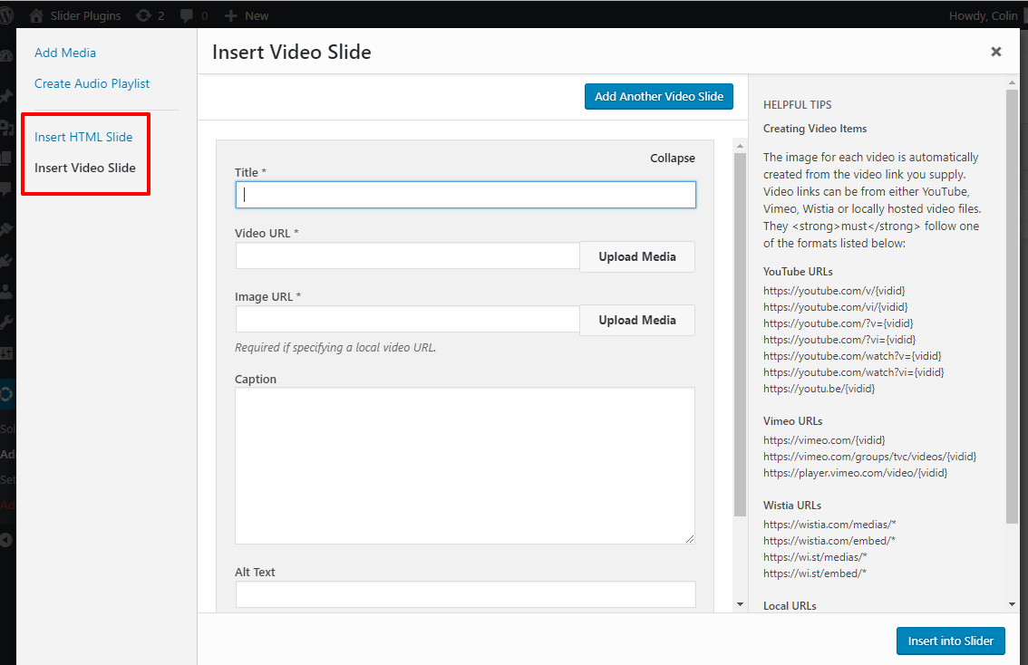 Soliloquy video slider