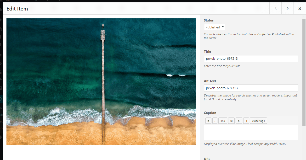 Edit slides