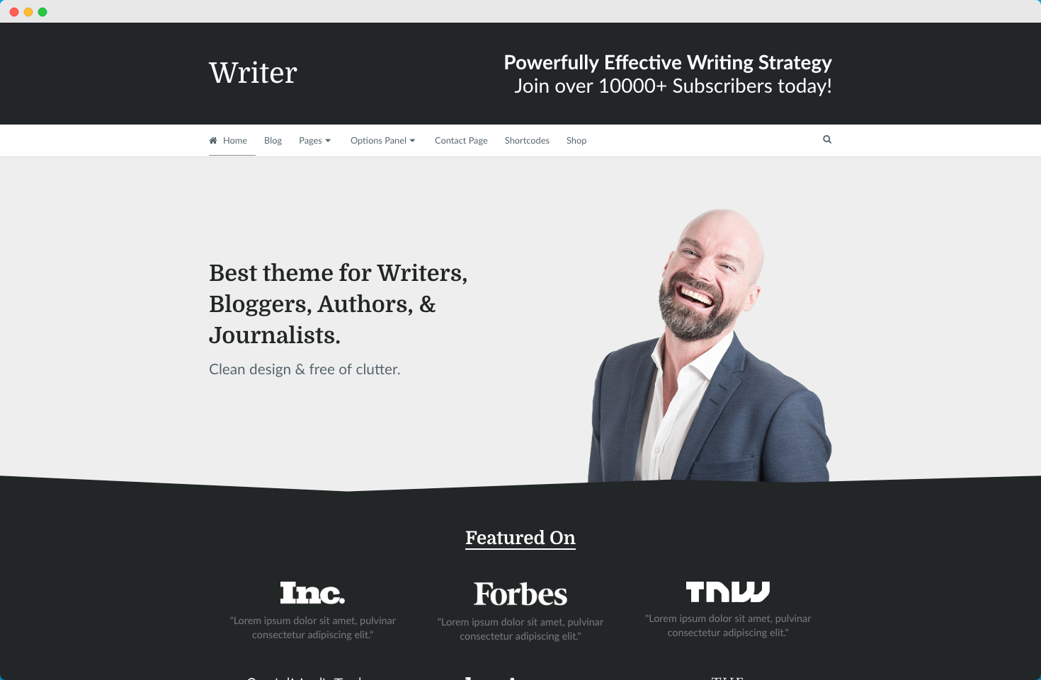 writer theme demo