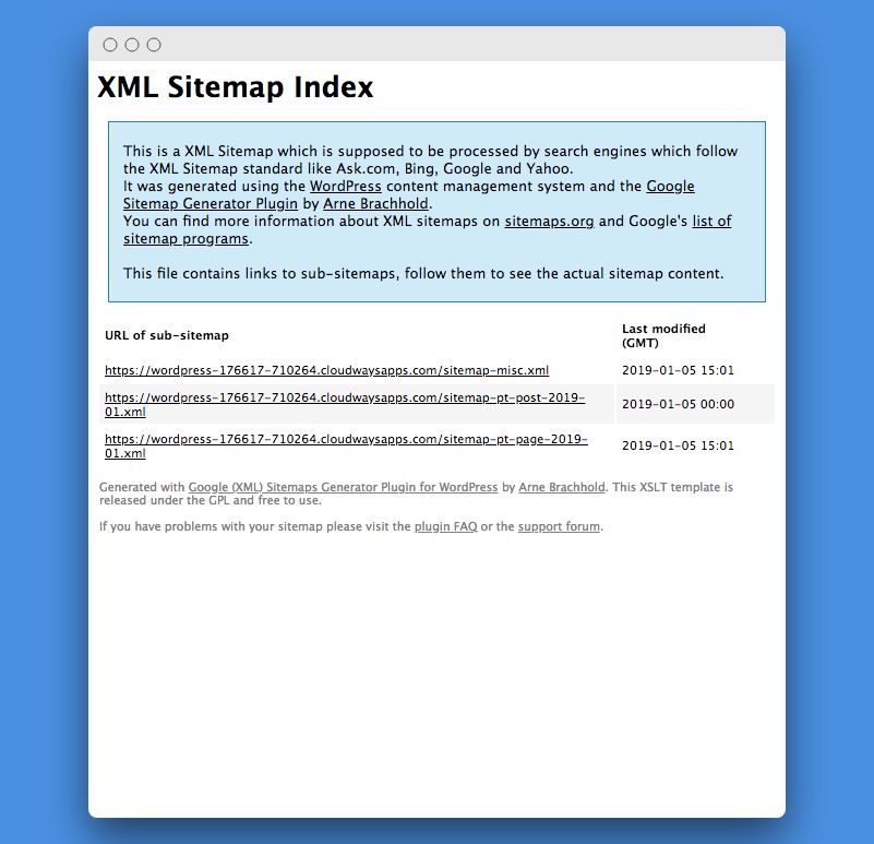 google xml sitemap example