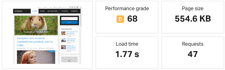 speed test of schema theme