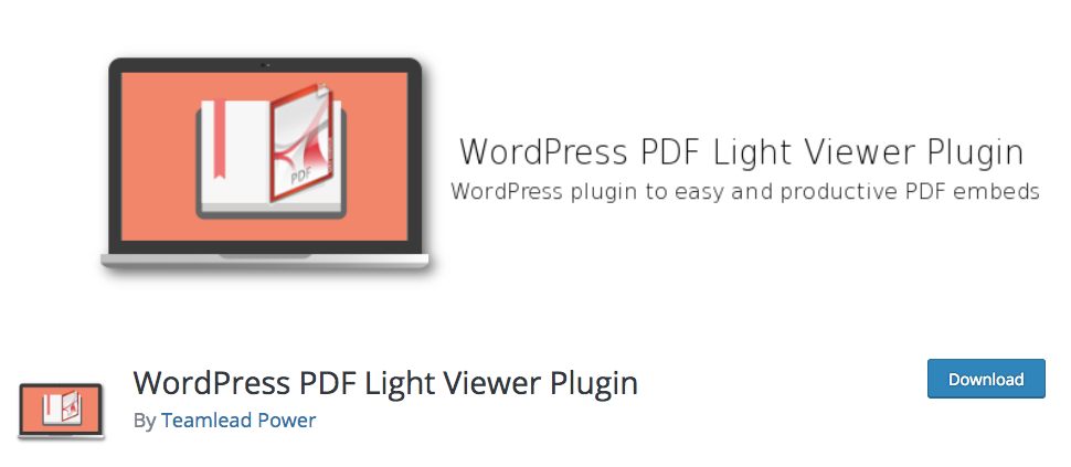 WordPress PDF Light Viewer Plugin